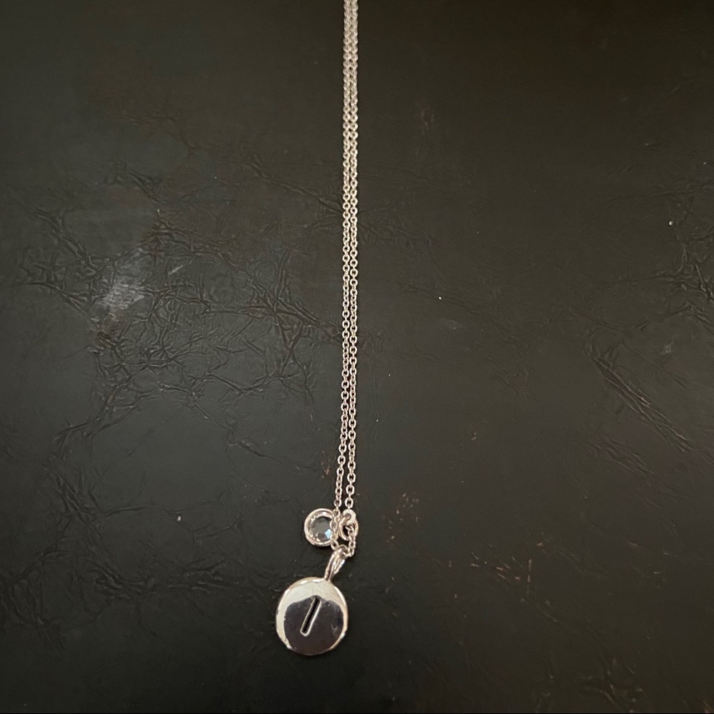 Touchstone crystal initial necklace